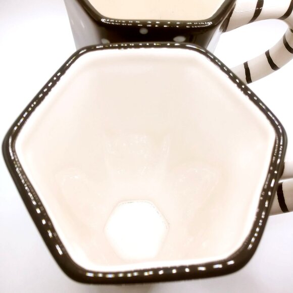 Studio Designworks Coffee Cups Set of 2 Ceramic Hand Painted Flower Mugs Set VTG - Picture 6 of 12